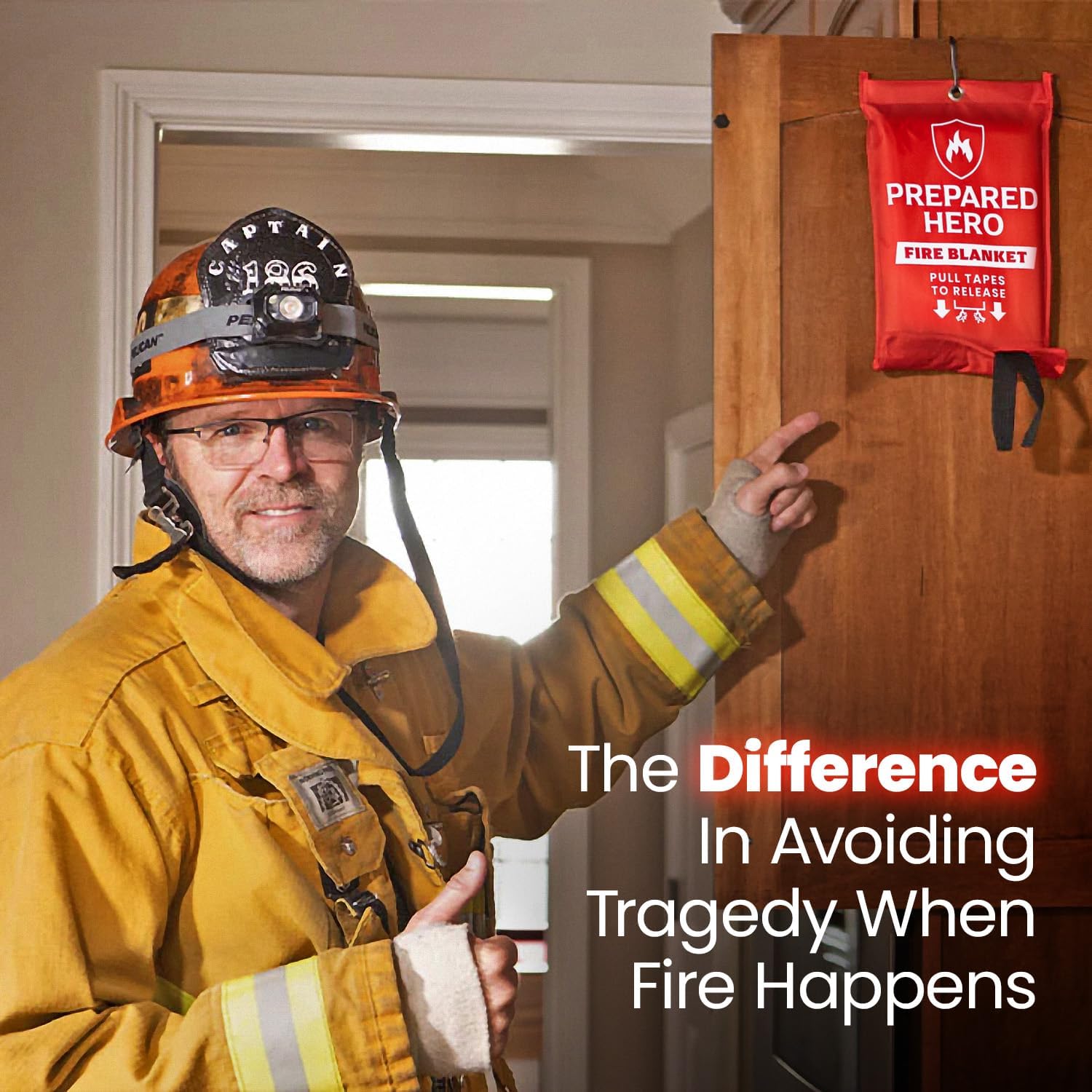 Prepared Hero Emergency Fire Blanket - 2 Pack - Fire Suppression for Kitchen, 40” x 40” Fiberglass Fire Blanket for Home - Image 2