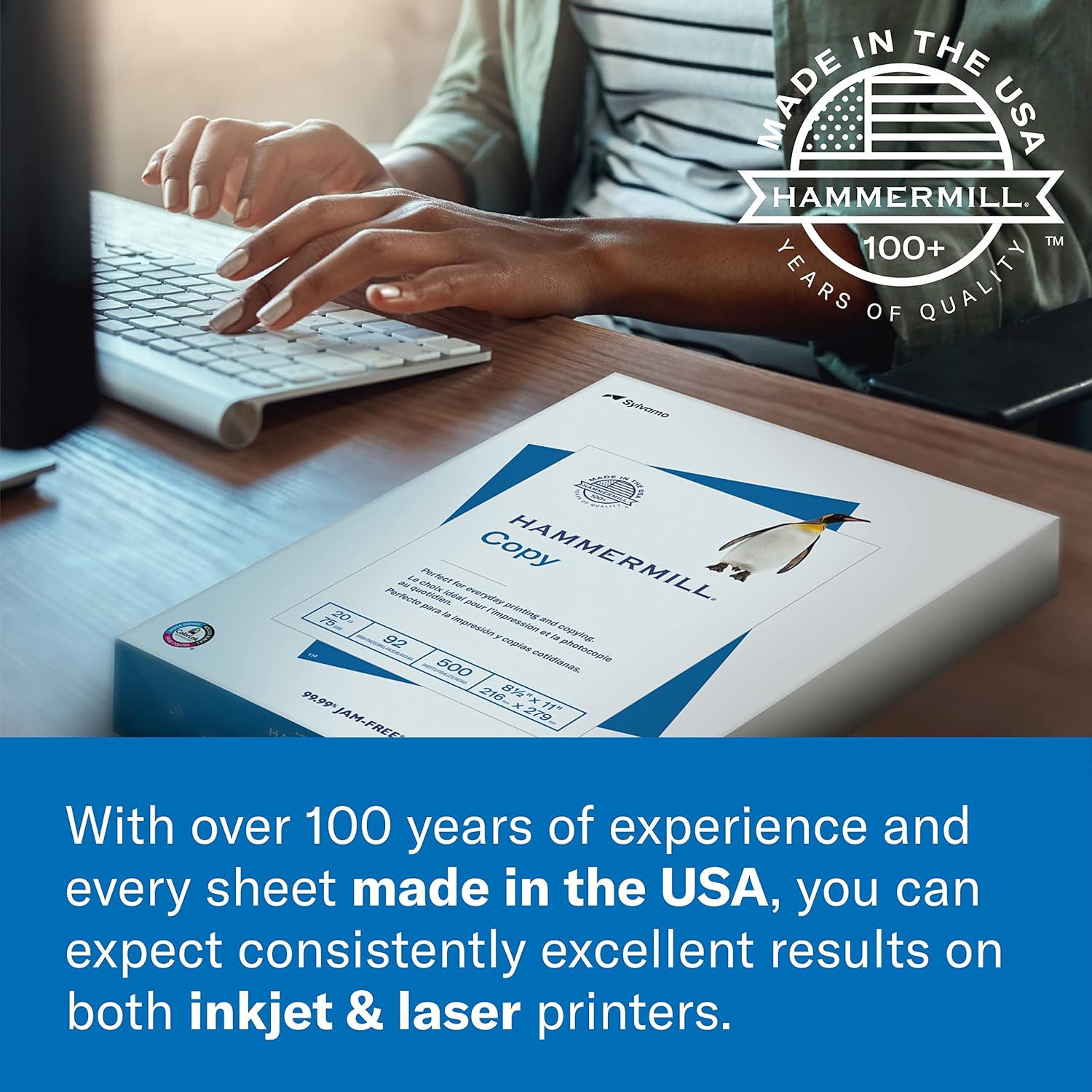 Hammermill Premium Laser Print 24lb Copy Paper, 8.5x11, 32 Case Pallet, 160,000 Sheets, Made in USA, 98 Bright, Acid Free, Laser Printer Paper, 104604P - Image 7