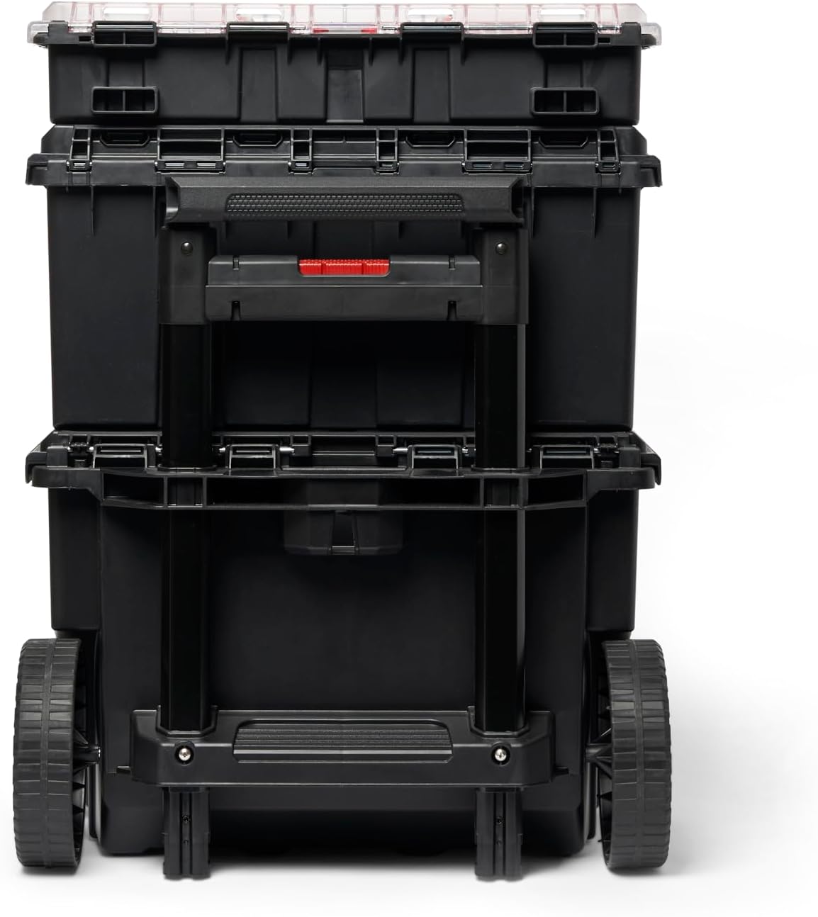 Keter Stack-n-Roll 2.0 Modular Tools Organizer for Garage Storage and DIY, 3 Piece Resin Rolling Tool Box System for Small Parts, Black - Image 10