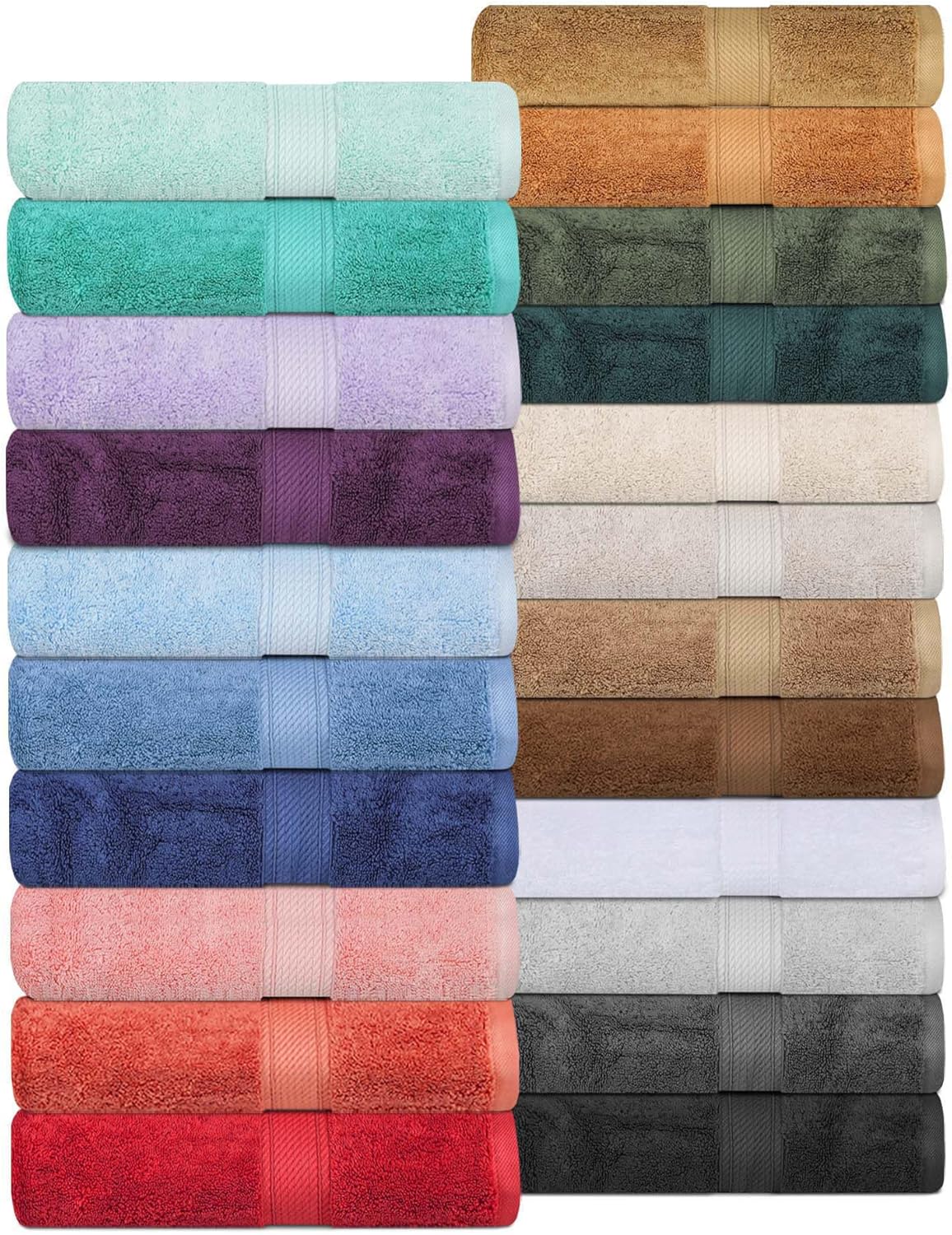 Superior Egyptian Cotton Pile Bath Towel Set of 2, Ultra Soft Luxury Towels, Thick Plush Essentials, Absorbent Heavyweight, Guest Bath, Hotel, Spa, Home Bathroom, Shower Basics, Purple - Image 9