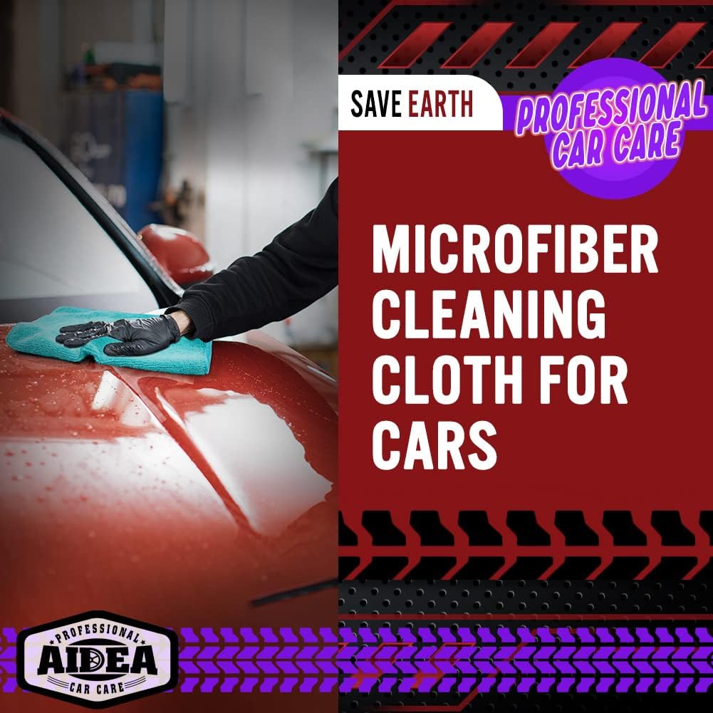AIDEA Microfiber Cleaning Cloth 20PK, Microfiber Towels for Cars, Dusting Cloth Cleaning Rags for SUVs, House, Kitchen, Window, Workshops, Cleaning Supplies 12"×12" - Image 4