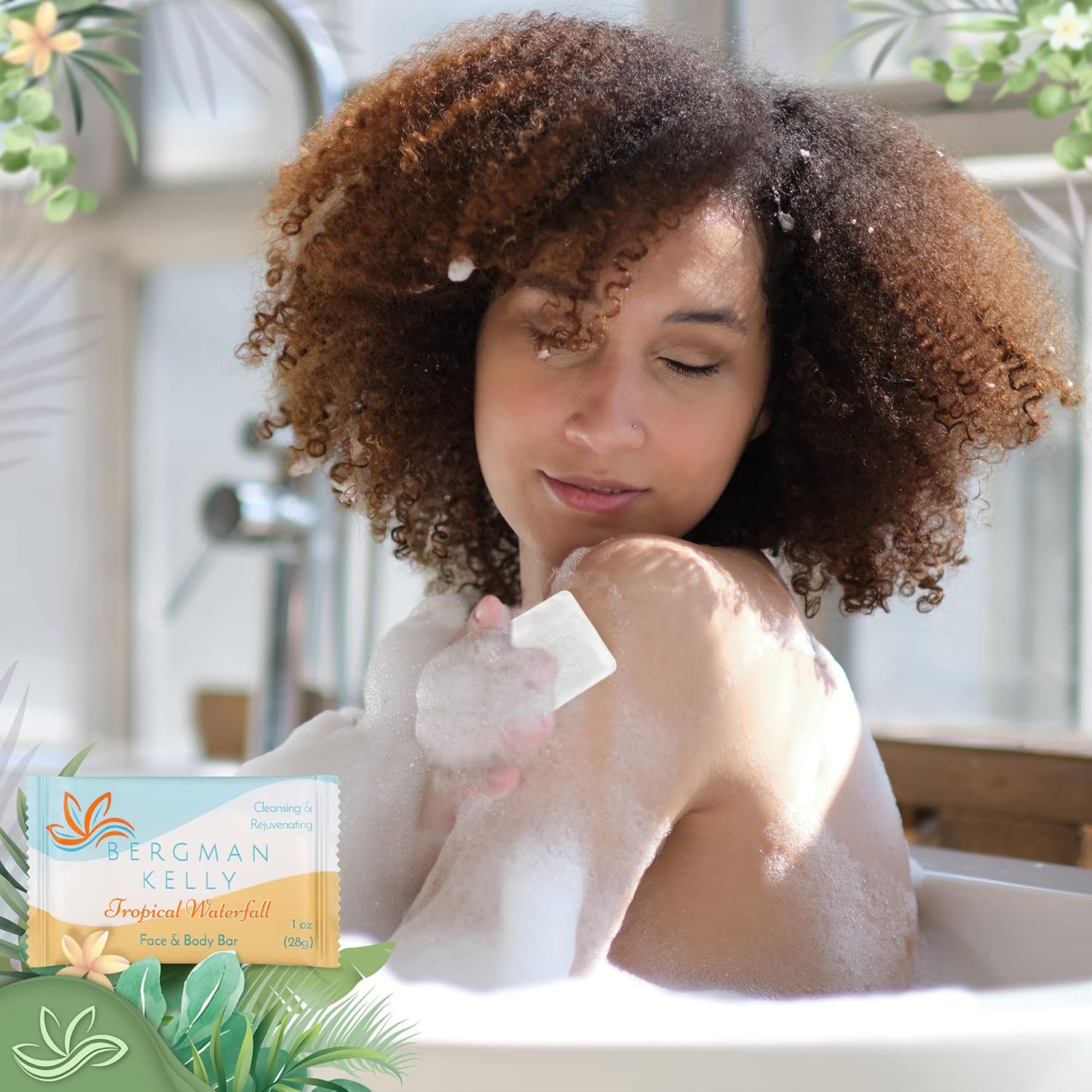 Bergman Kelly - Hotel Toiletries Bundle - Tropical Waterfall, 1 oz each, 100 Pcs - 4-Piece Set: 25 Rectangular Bar Soap, 25 Shampoo, 25 Conditioner & 25 Body Lotion - Bulk Mini Guest Amenities Supply - Image 5