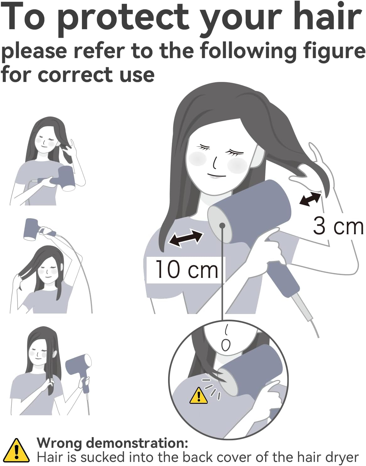 CONFU Ionic Blow Dryer 1600W, Portable Lightweight Fast Drying Negative Ion Hairdryer Blowdryer, 3 Heat Settings & Infinity Speed, with Diffuser and Concentrator Nozzle for Home & Travel - Image 8