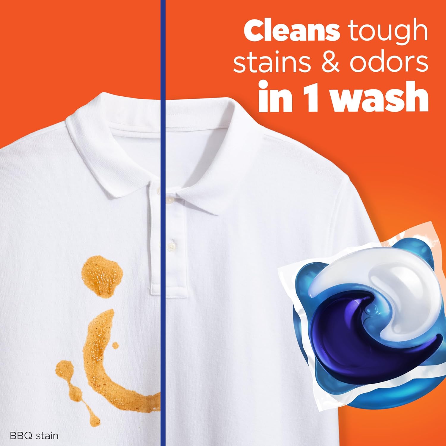 Tide PODS laundry detergent pacs, 3-in-1 Stain Remover, Odor Fighter, Color Protector, 76 Count, HE compatible, Spring Meadow Scent - Image 2