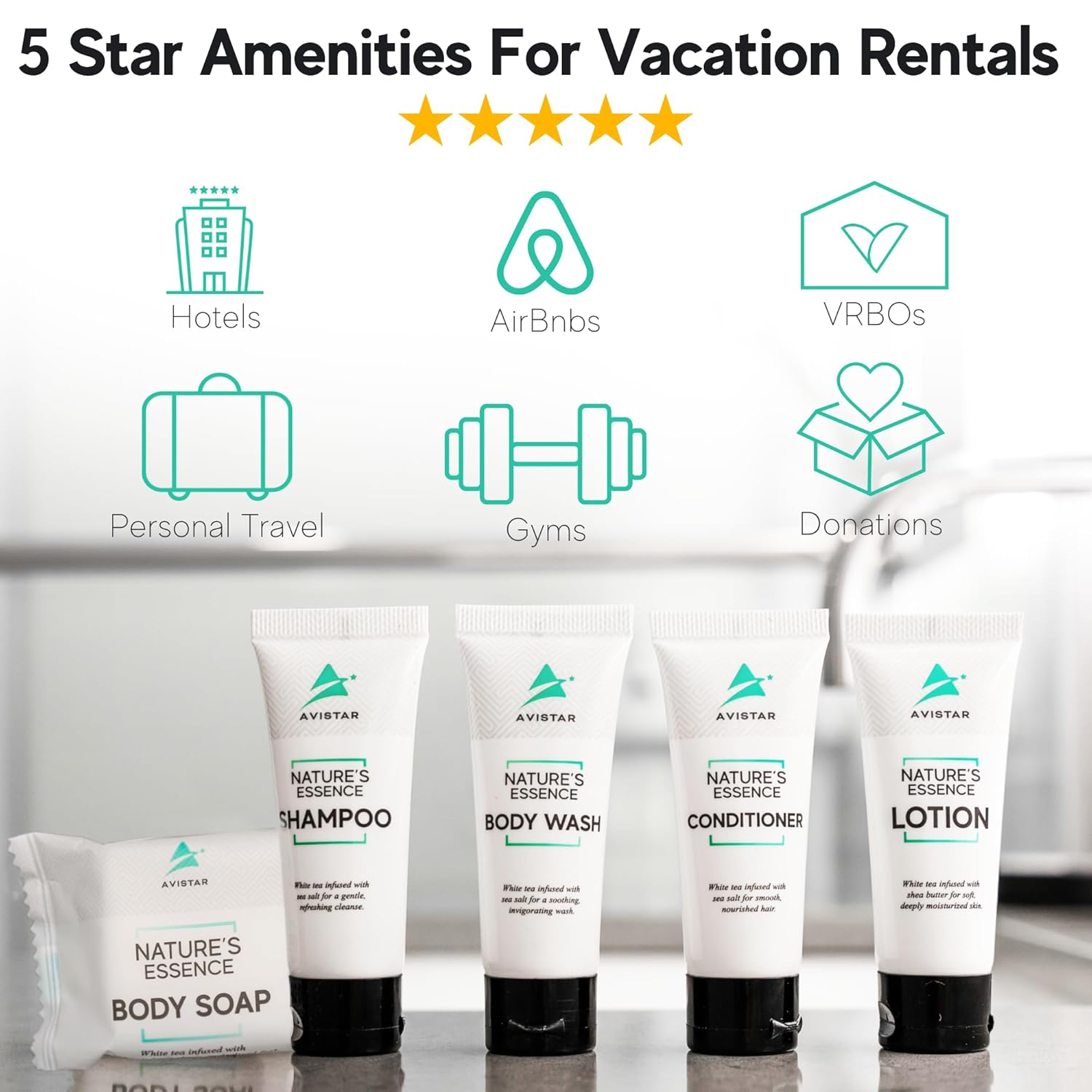 270 Piece Hotel Soap & Bulk Toiletries - Travel Essentials for BnB Hosts & Guests - Hotel Shampoo & Conditioner Supplies for Guests, Hotel Toiletries Bulk Set, Mini Bulk Travel Size Toiletries - Image 2