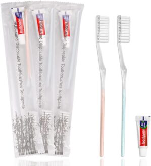 100 Pack Disposable Toothbrushes wi...