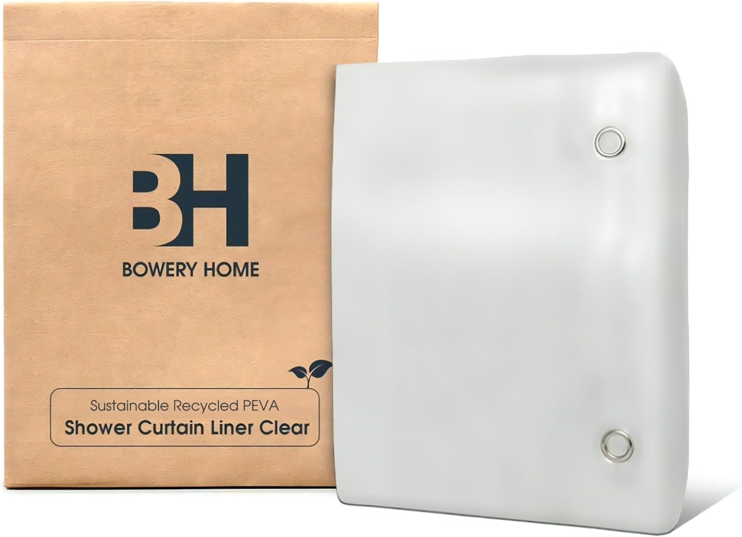 Bowery Home NOT Made in China Eco-Friendly Recycled PEVA Shower Curtain Liner – Waterproof, Sustainable, Non-Toxic Shower Curtain Liner, with Rust-Proof Grommets, 72x72IN, 8G – Clear - Image 9