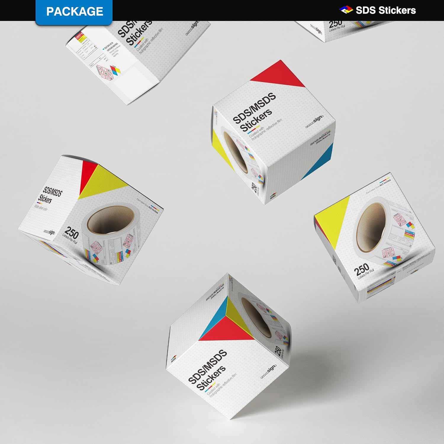 SDS Label Stickers 4 x 3 Inches, Roll of 250 MSDS OSHA Data Stickers with GHS Pictograms & Perforated Edges for Easy Separating | HMIS & Hazard Compliant | Secondary Containers for Chemical Safety - Image 6