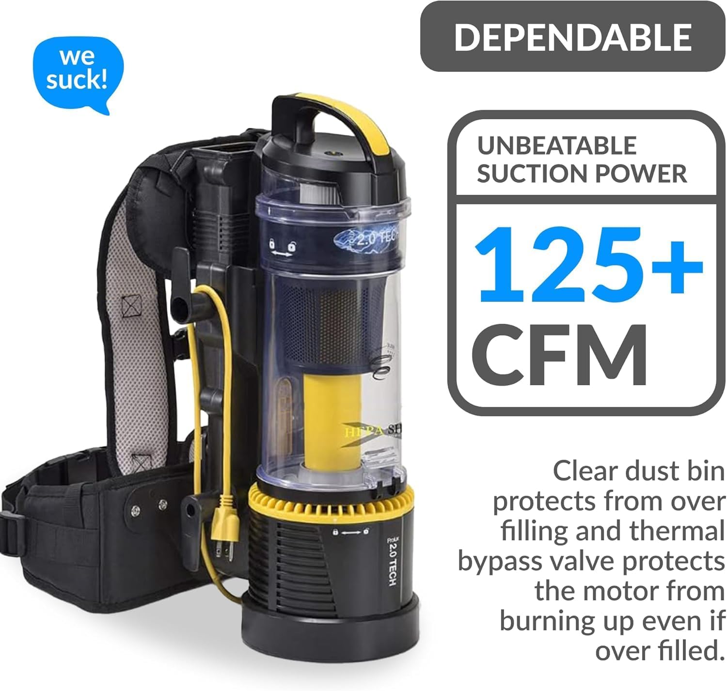 Prolux 2.0 Commercial Bagless Backpack HEPA Vacuum - Pro Model for Professional Cleaners - Image 5