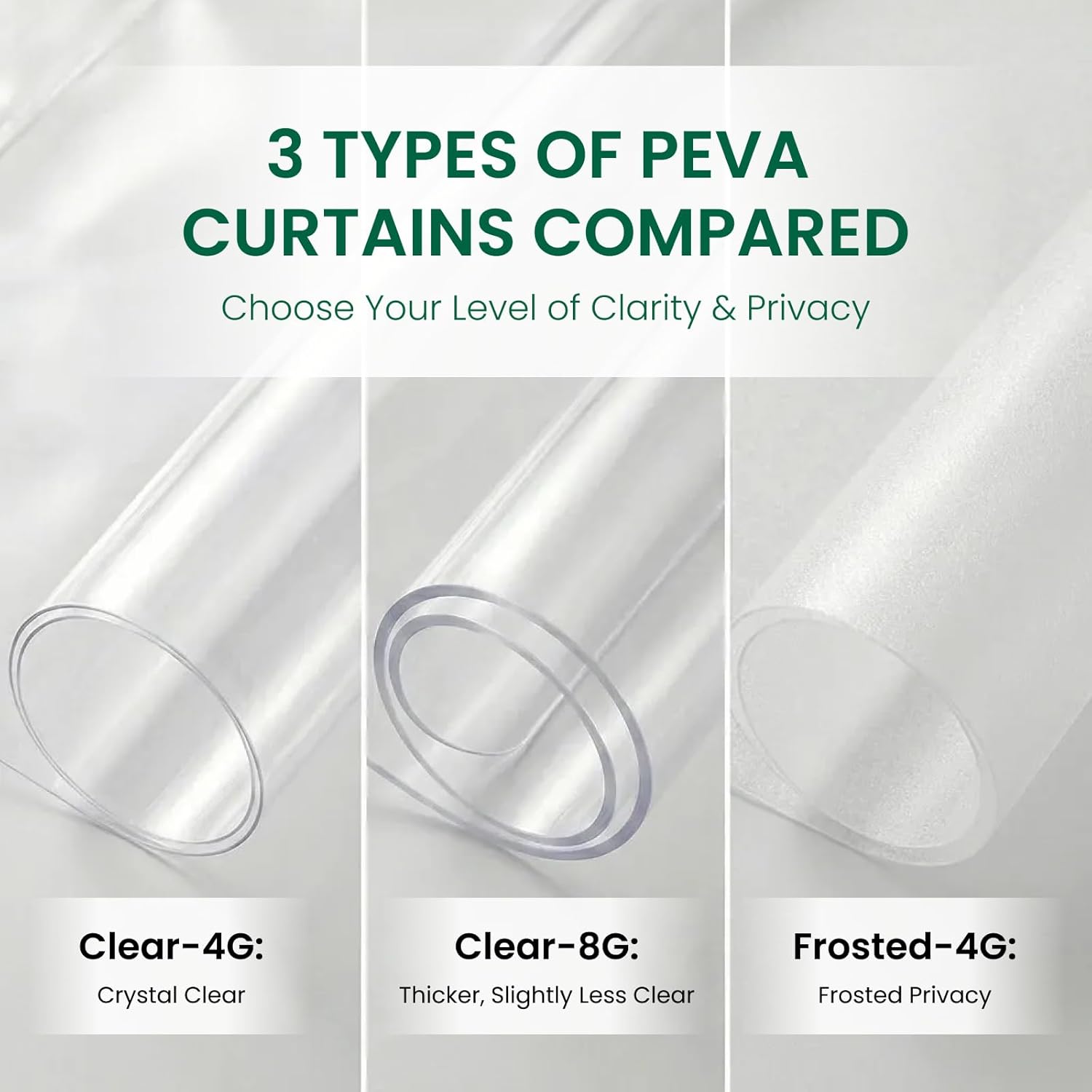 Bowery Home, NOT Made in China, Eco-Friendly Recycled PEVA Shower Curtain Liner – Waterproof, Sustainable, Non-Toxic, Odorless with Rust-Proof Grommets - 72x72in, 4G – Frosted - Image 6