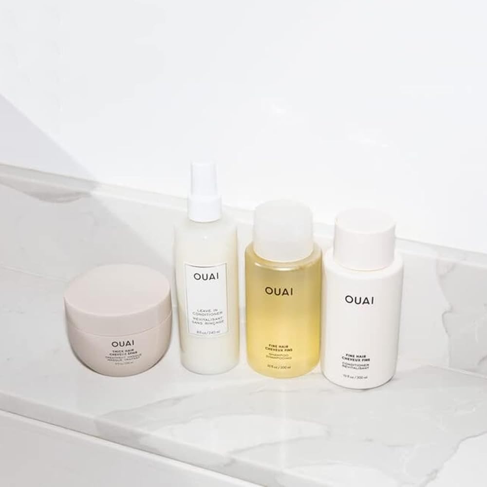 OUAI Fine Hair Shampoo & Conditioner Set, Travel Size - Volumizing Shampoo & Conditioner - With Strengthening Keratin, Biotin & Chia Seed Oil - Sulfate, Paraben & Phthalate Free (3 Oz) - Image 8