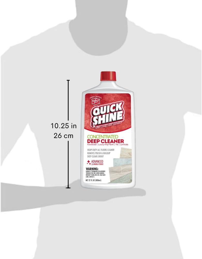 Quick Shine Multi Surface Deep Floor Cleaner and Wax Remover 27Fl oz,(Pack of 2) Removes Wax Build-Up,Revitalizes Floors &Cleans Grout,Use on Hardwood, Laminate, LVT,Tile and Stone,Pro-Level Cleaning - Image 6