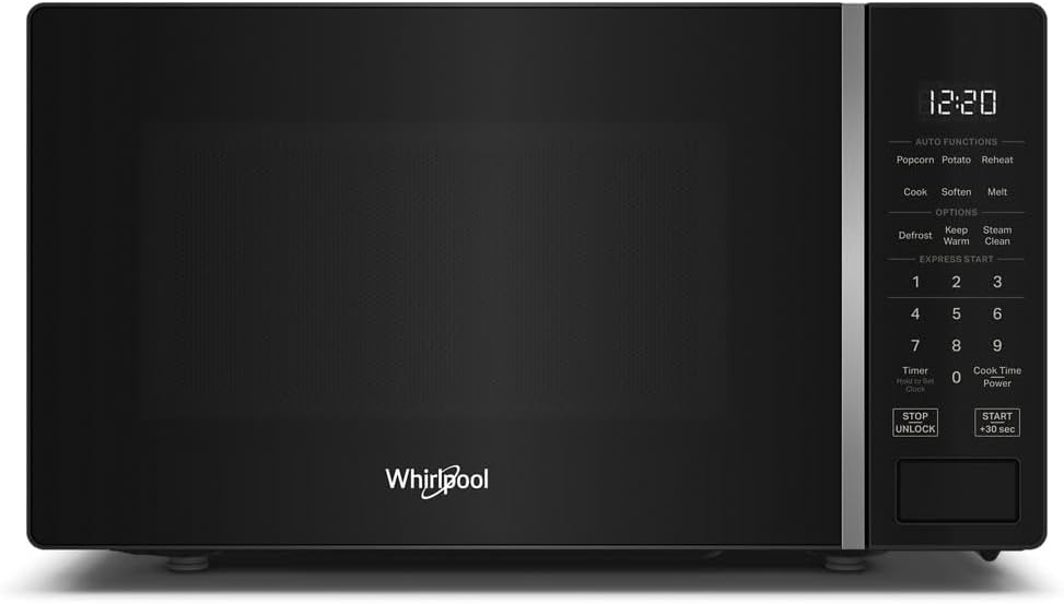 Whirlpool 20.93 in. Electric COUNTERTOP Microwave in Black with 0.7 CU. FT. Capacity WM