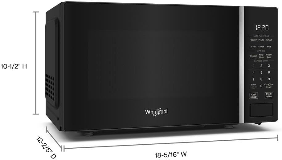 Whirlpool 20.93 in. Electric COUNTERTOP Microwave in Black with 0.7 CU. FT. Capacity WM - Image 6