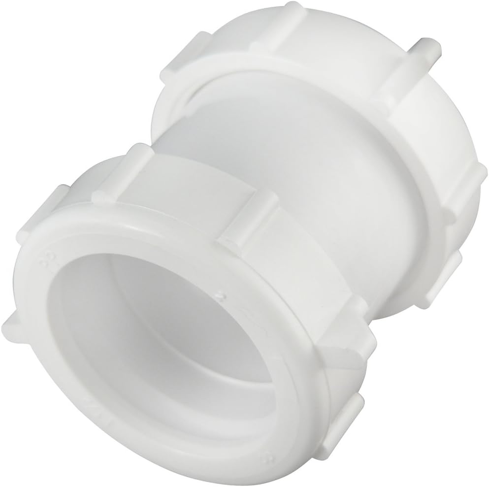 Plumb Pak 46WK Straight Extension Coupling Trap Adapter, 1.5" or 1.25" x 1.5", White - Image 3