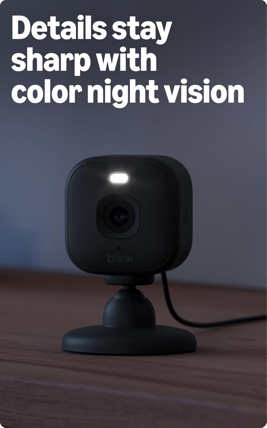 Blink Mini 2K+ (newest model) – Plug-in Home & Pet Security Camera with 2K video resolution, color night vision, enhanced audio, motion detection – 2 cameras (Black) - Image 4