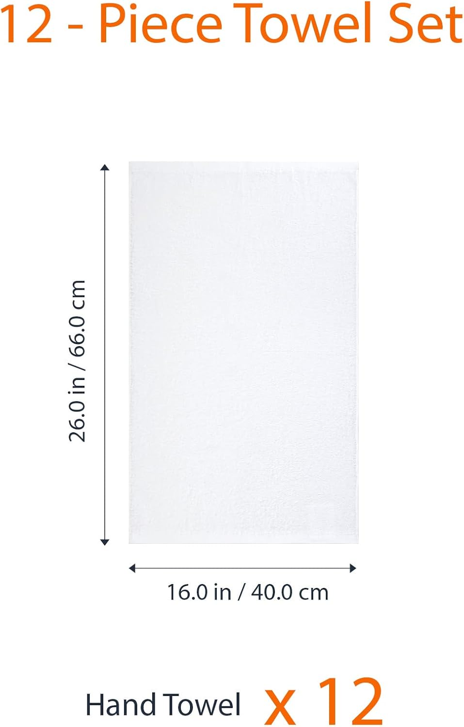 Amazon Basics Soft and Thick Cotton Hand Towels, 16 x 26 in, White, 12-Pack - Image 7