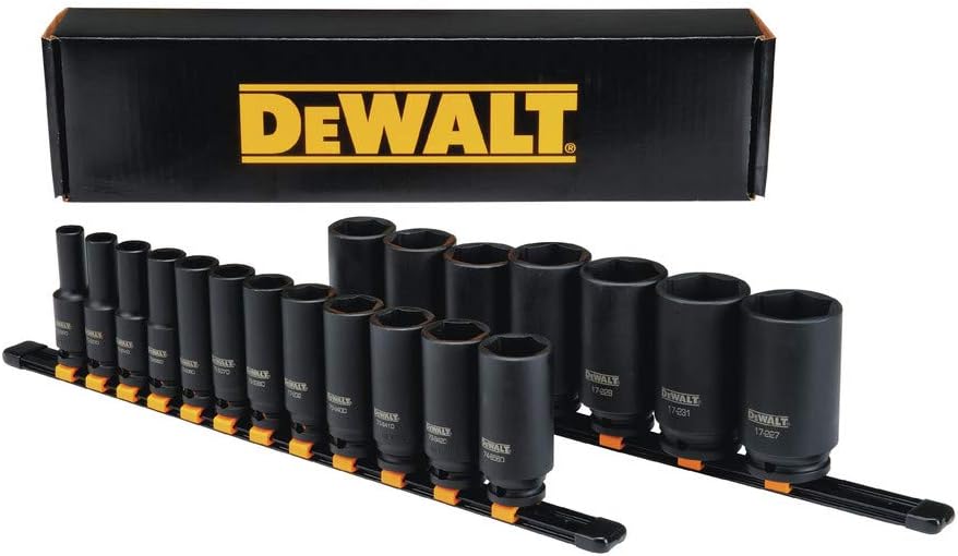 DEWALT Deep Impact Socket Set, 1/2 in Drive SAE, 6 PT, 19 Piece (DWMT19239) - Image 2