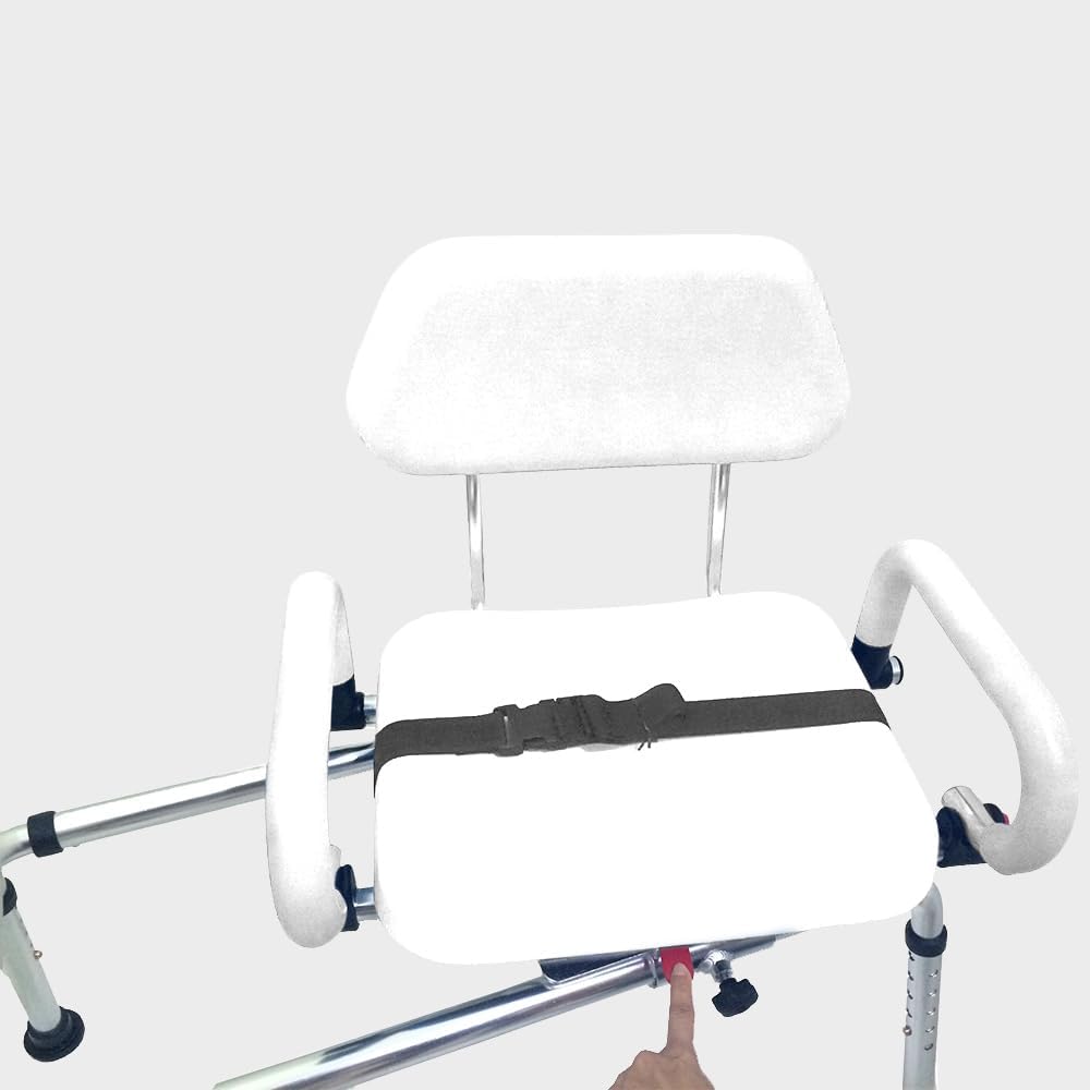 Platinum Health Carousel Sliding Shower Chair Transfer Bench with Swivel Seat (White) - Image 6