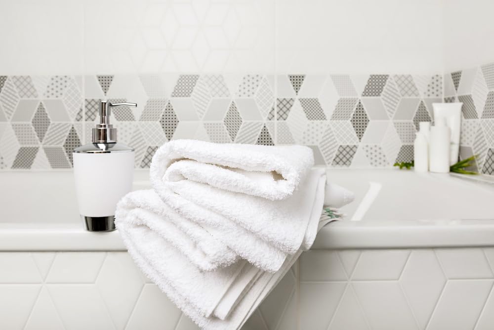 ZUPERIA White Bath Towels Bulk 12 Pack (24 x 48 Inches) - 100% Cotton Economy Light Weight Towels for Commercial Use - Quick Dry, Ultra-Soft, and Absorbent Bulk Towels - Image 6