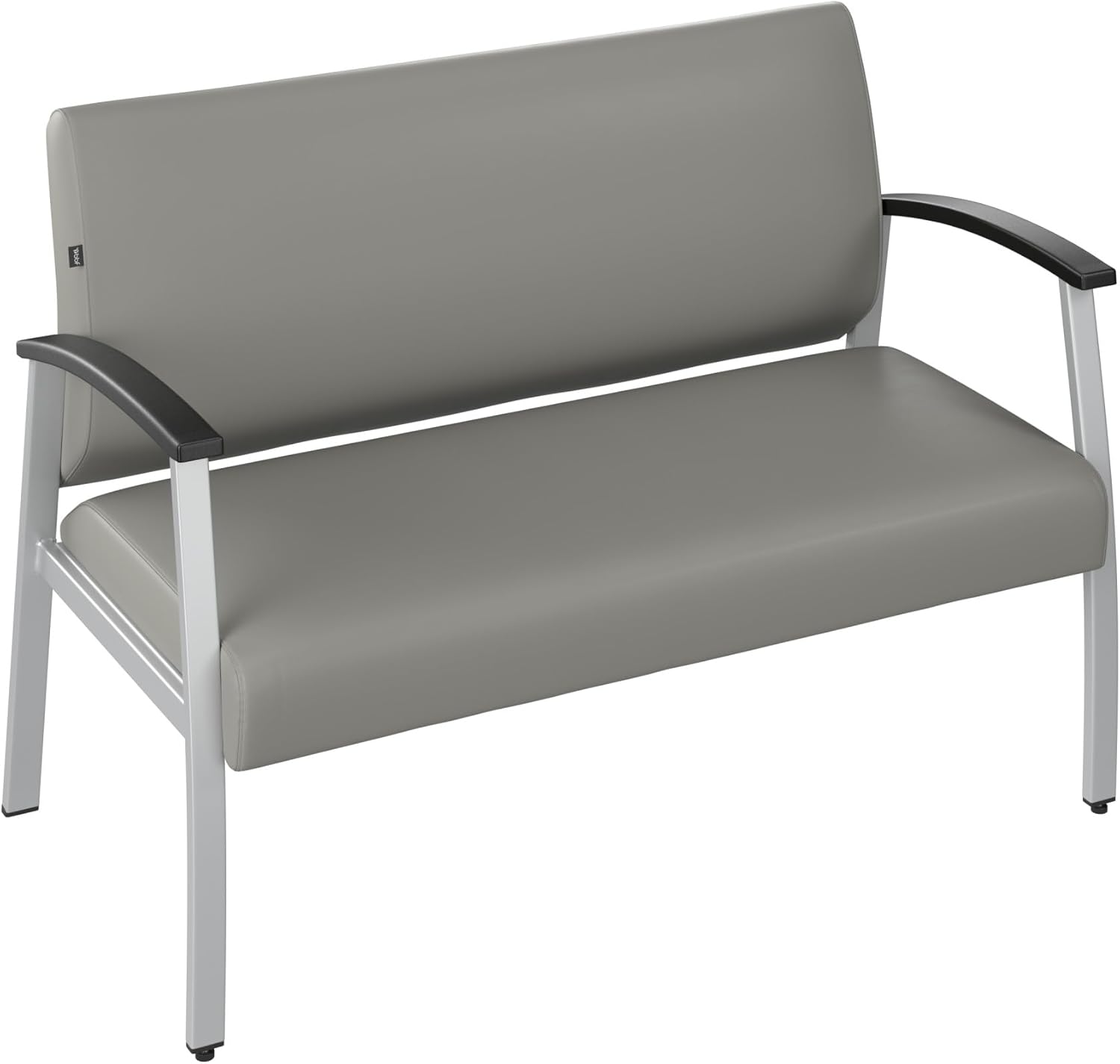 Bush Business Furniture Arrive Waiting Room Loveseat with Arms in Light Gray Vinyl, Reception Area Seating for Office and Lobby - Image 9