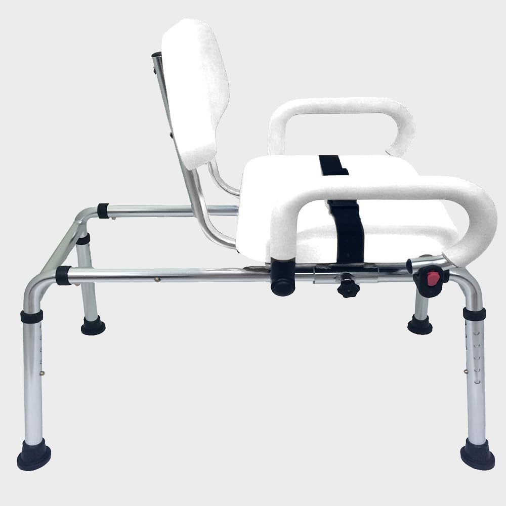 Platinum Health Carousel Sliding Shower Chair Transfer Bench with Swivel Seat (White) - Image 5