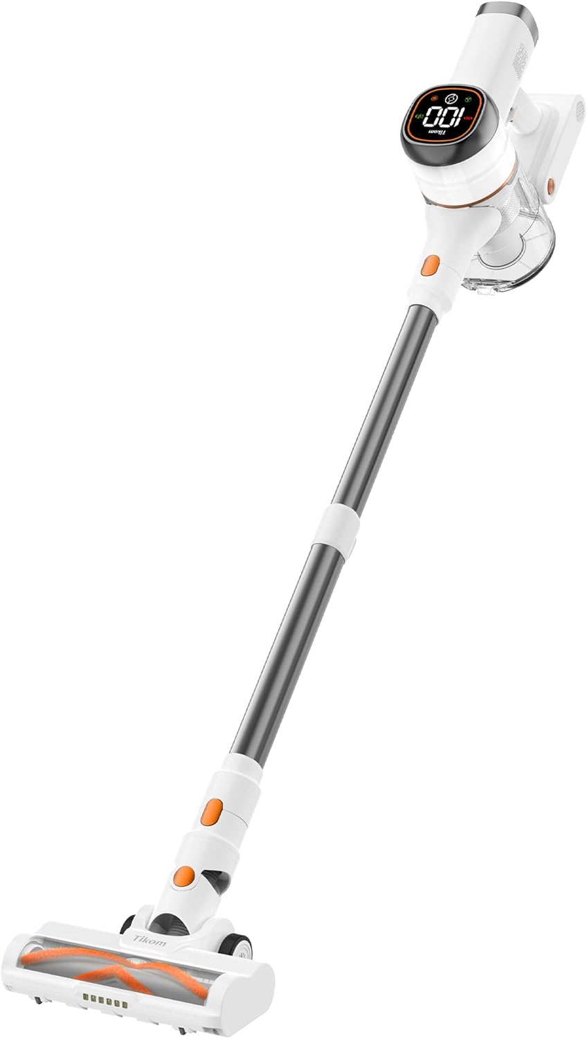 Tikom V500 Cordless Vacuum Cleaner for Home, 40000Pa/450W Stick Vacuum with LED Touch Screen, Charging Wall Dock, Anti-Tangle, Lightweight Handheld Vacuum for Pet Hair, Hard Floor, Carpet - Image 9