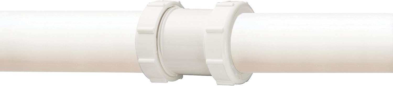 Plumb Pak 46WK Straight Extension Coupling Trap Adapter, 1.5" or 1.25" x 1.5", White - Image 4