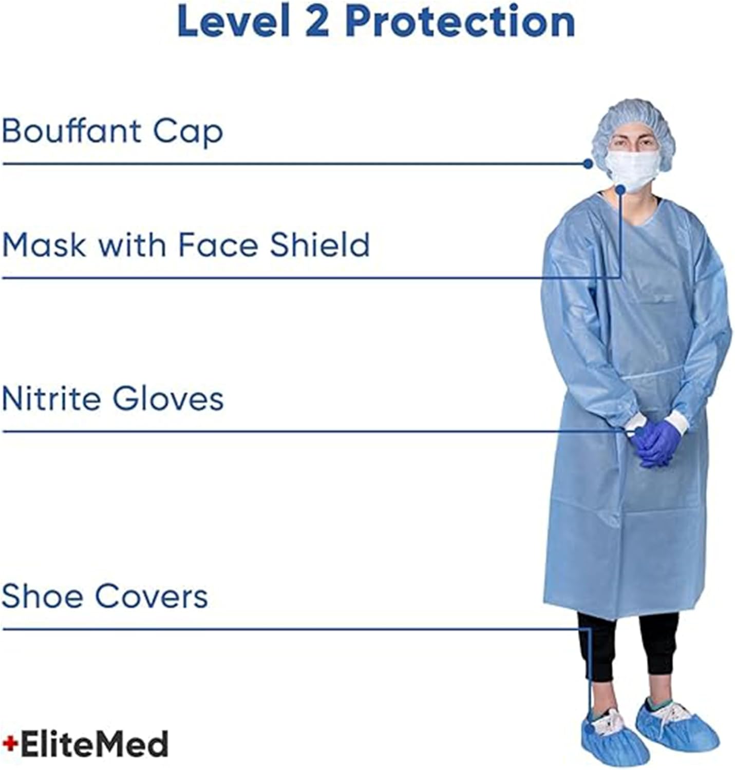 Employee PPE Kit with Eye Shield, Gloves, Gown, Face Mask & More – Personal Protective Equipment & Bodily Fluid Clean Up Kit - Image 2