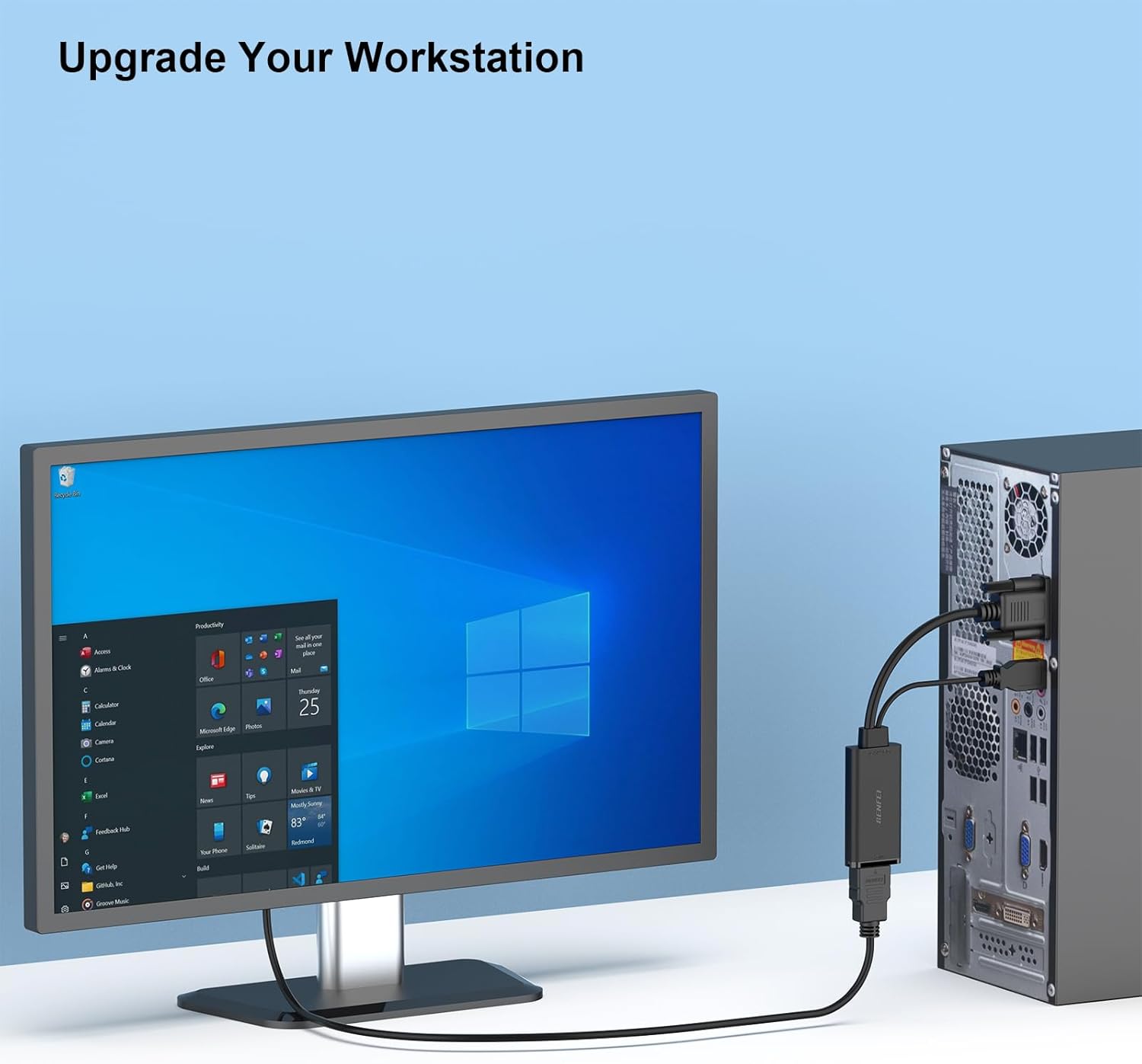 BENFEI VGA to HDMI Adapter, 1080P Converter with Audio from Computer/Laptop VGA Source to HDMI TV/Monitor - Image 7