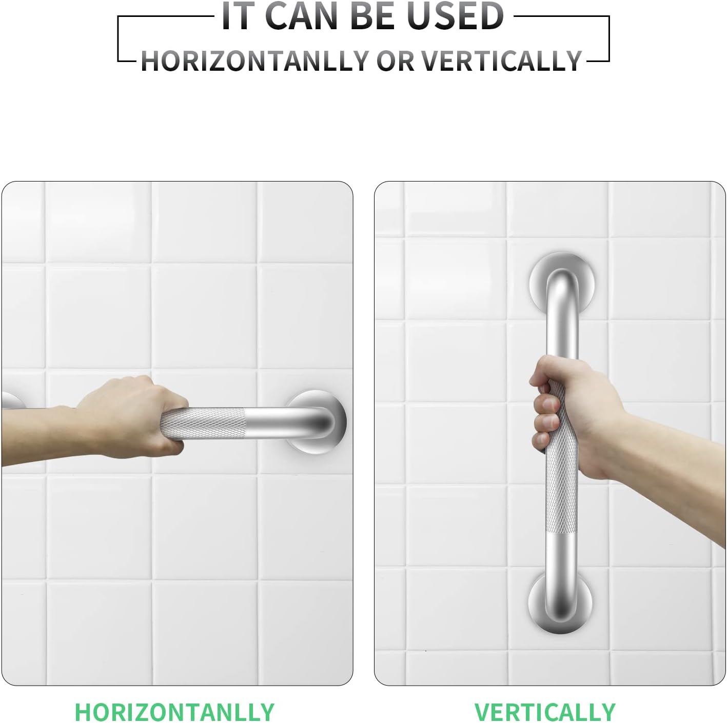 Grab Bars for Shower, 2 Pack 16 Inch Anti-Slip Safety Shower Handle for Senior, Stainless Steel Shower Grab Bars, Handicap Elderly Bathtub and Toilet Bathroom Assist - Image 4