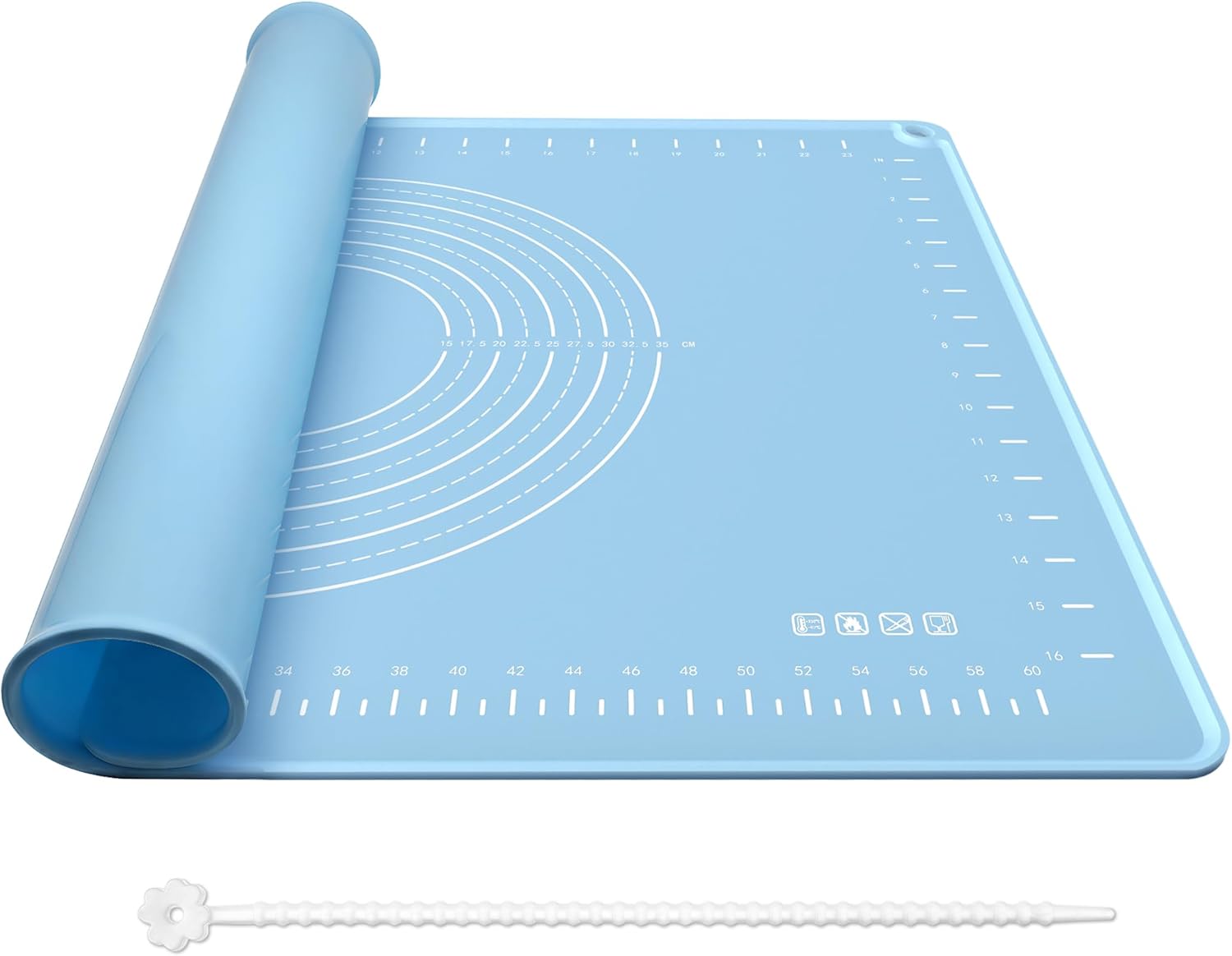 Silicone Baking Mat 28x20 Inches | Extra Thick Dough Rolling Mat with Measurements and Edge Heightening | Non-Stick Food Grade Pastry Mat for Pastry, Bread, Cookies, Pizza, Fondant & Pasta - Image 9