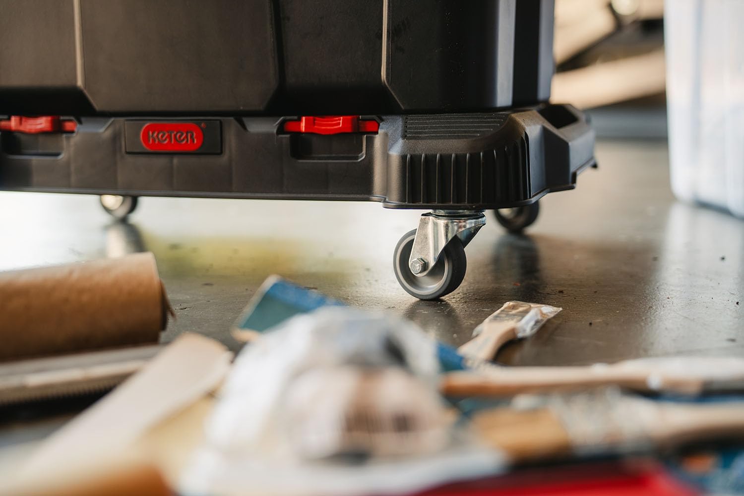 Keter Stack-n-Roll 3-Piece Rolling Tool Storage System – Includes Dolly, Tool Box & Deep Power Tool Case | Modular Mobile Tool Organizer | Stackable Design for Garage, Jobsite & Workshop - Image 9