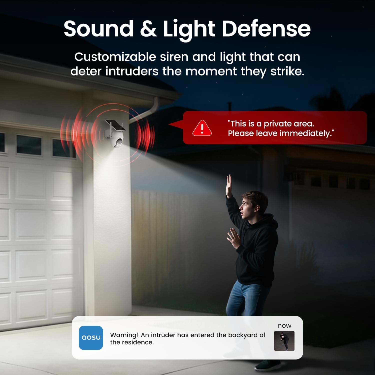 aosu Security Cameras Outdoor Wireless, 4 Cam-Kit, No Subscription, Solar-Powered, Home Security Cameras System with 360° Pan & Tilt, Auto Tracking, 2K Color Night Vision, Easy Setup, 2.4 & 5GHz WiFi - Image 7