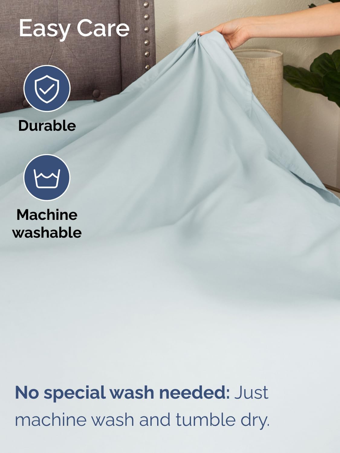 Extra Deep King Sheet Set - 6 Piece Breathable and Cooling Sheets - Hotel Luxury Bedding for Women, Men, Kids & Teens - Easy & Secure Fit - Soft, Wrinkle Free and Comfy - Extra Deep Pockets - Ice Blue - Image 7