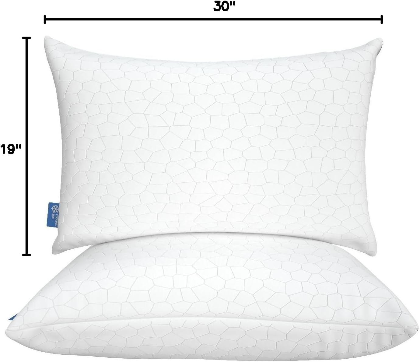 QUTOOL Cooling Pillow for Sleeping 2 Pack, Luxury Shredded Memory Foam Bed Queen Pillows Set of 2, Cool Pillow for Hot Sleepers Adjustable Firm Pillow for Side, Back, Stomach Sleepers Soft Yet Support - Image 9