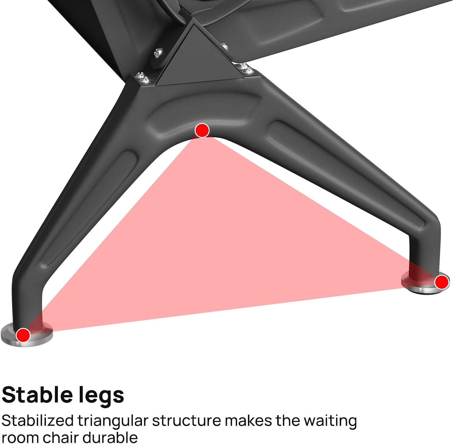 wonline Waiting Room Chairs 2 Seat w/Table, Waiting Room Chairs with Arm, Office Furniture Lobby Conference Reception Bench Office Guest Seating for Clinic Airport Hospital Barber Salon Bank - Image 5
