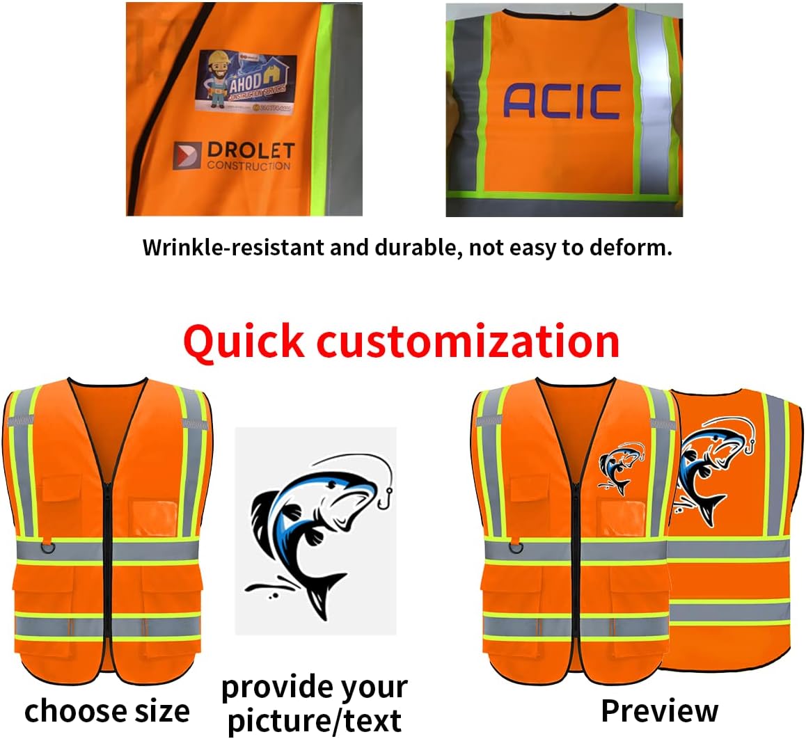 BeautyWill Custom Safety Vest Logo Class 2 High Visibility Reflevtive Vest Outdoor Protective Workwear - Image 4