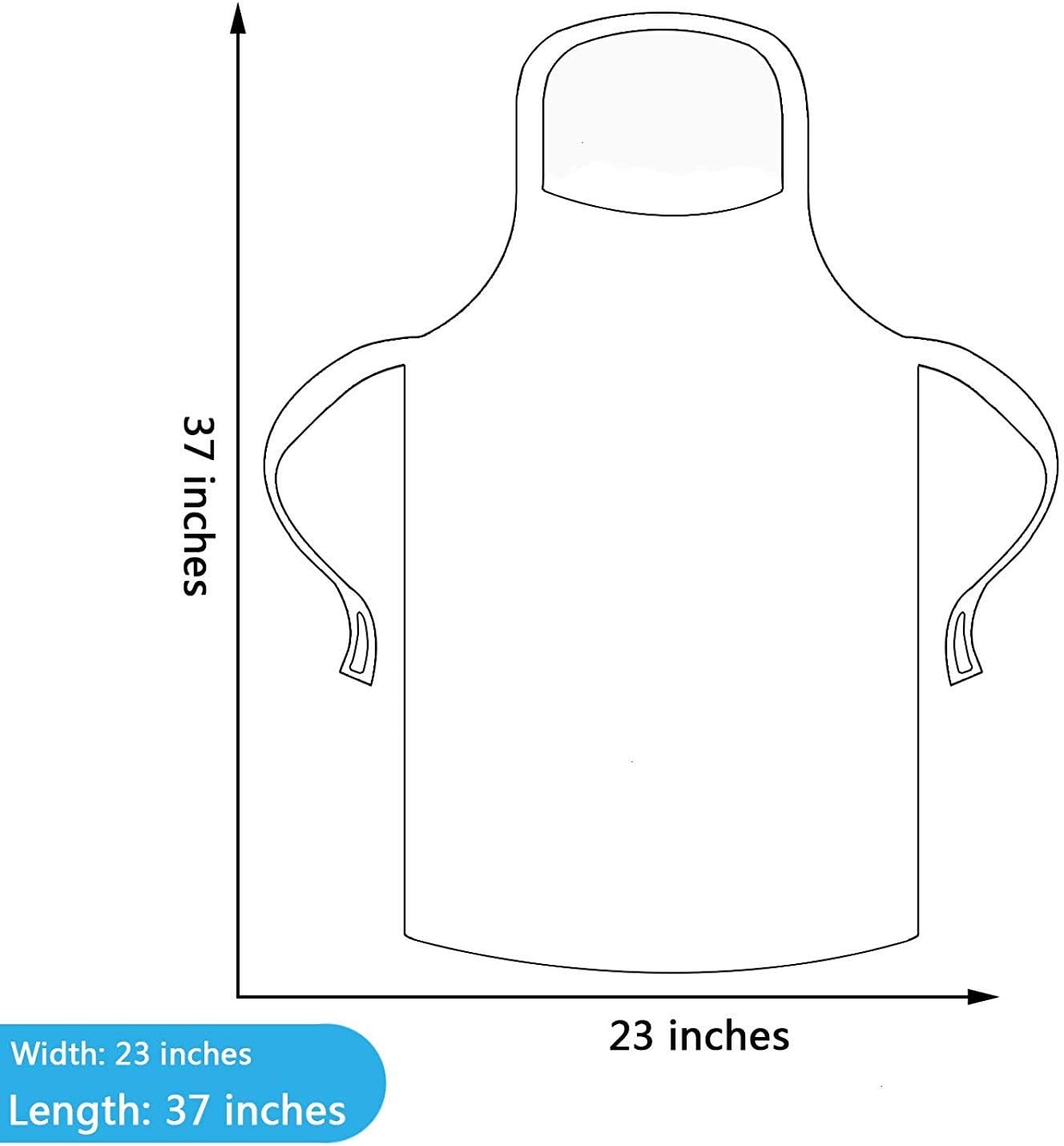 JIAKAI 23 x 37 inches Clear Polyethylene Waterproof Disposable Aprons For Cooking, Serving, Painting or Dish-Washing-100pcs - Image 2
