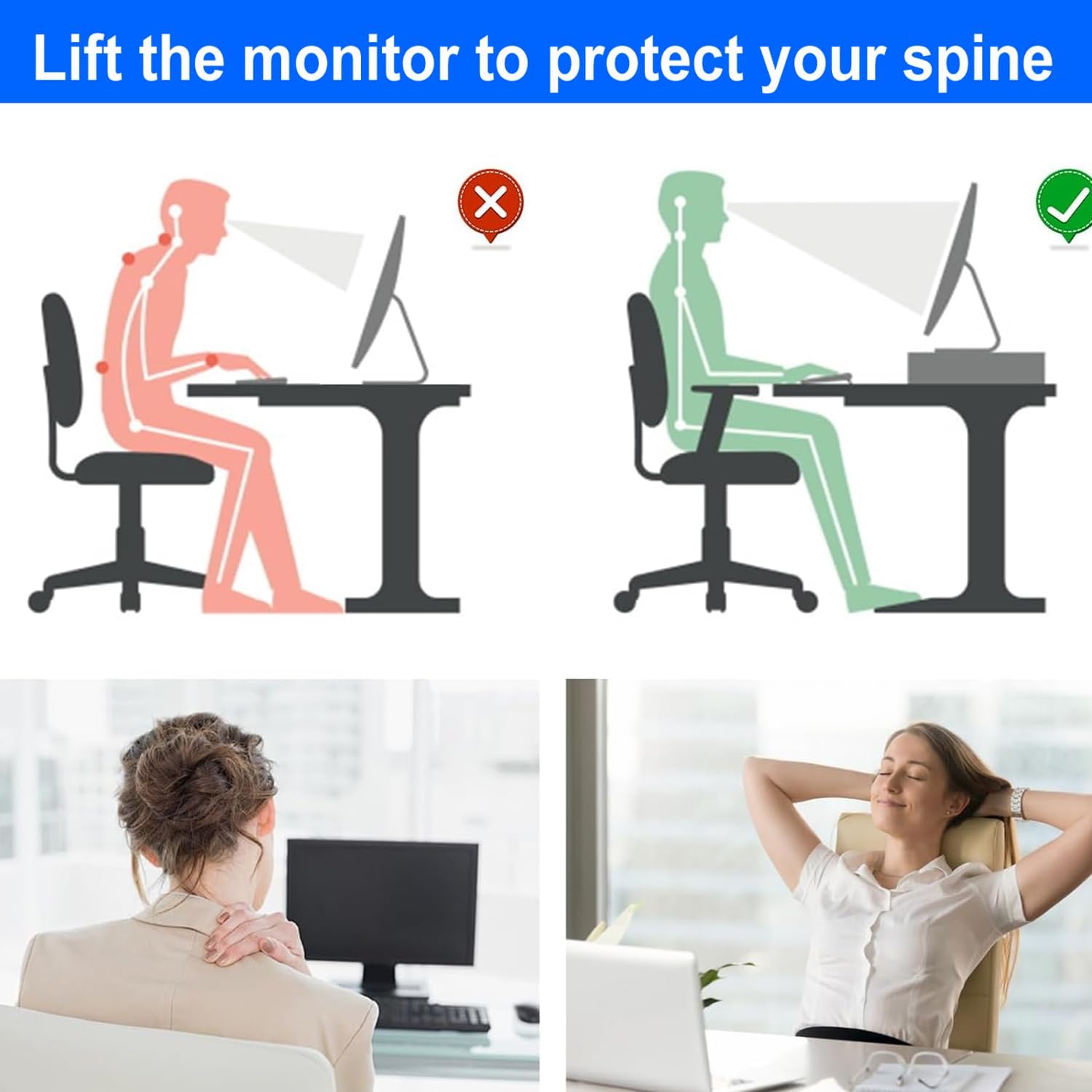 gianotter Desk Organizers and Accessories, Monitor Stand with Drawer and 2 Pen Holder, Desktop Organizer Suitable for Offices and Dormitories (Black) - Image 2