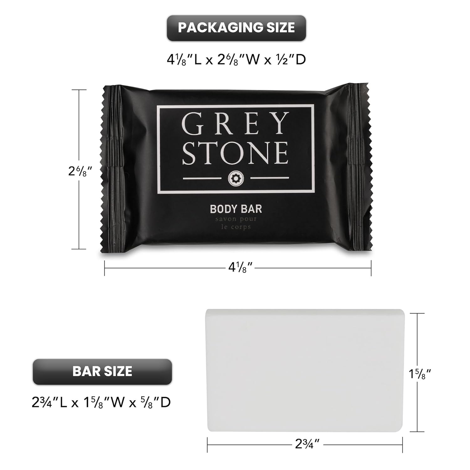 Grey Stone 1.25 oz. Bath Soap (Case of 250) Hotel Travel Size, Individually Wrapped, Designed for Hospitality, Vacation Rentals, AirBNB, Motels, Guest Bathroom - Image 3