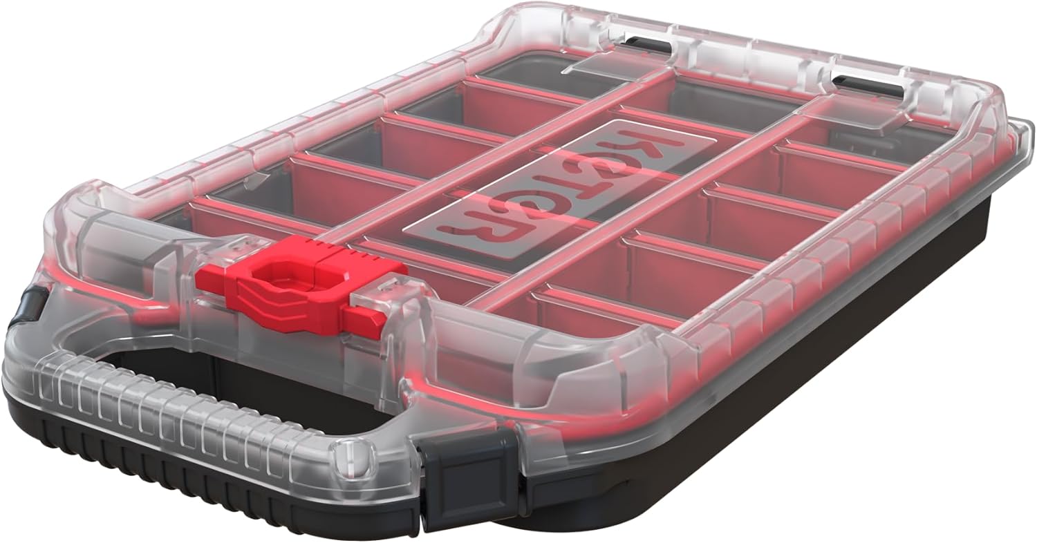 Keter Stack-n-Roll 2.0 Modular Tools Organizer for Garage Storage and DIY, 3 Piece Resin Rolling Tool Box System for Small Parts, Black - Image 9