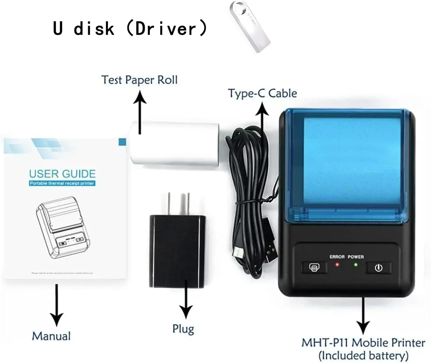 NOT for iphone/ipod/tablet/ipad/MAC,Bluetooth Receipt Printer, 58mm Mini Wireless POS Thermal Printer for Restaurant sales retail,portable pocket bill ticket receipt printer,only fit android/Windows - Image 4