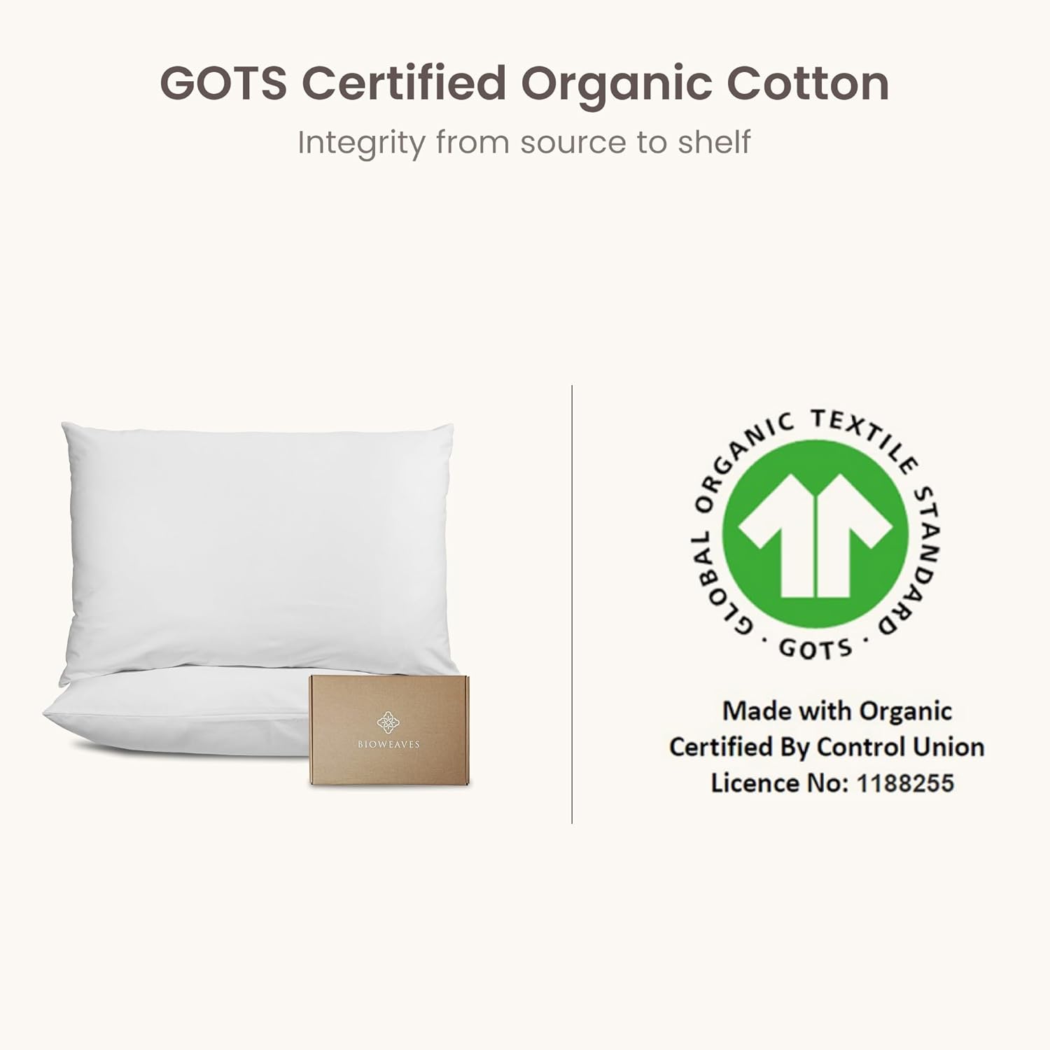 Bioweaves Organic Cotton Jersey Knit Waterproof Pillow Protector Covers with Zipper Closure – GOTS Certified Soft & Quite Pillow Encasement – Standard Size, 20 x 26 inches, Set of 2 - Image 7