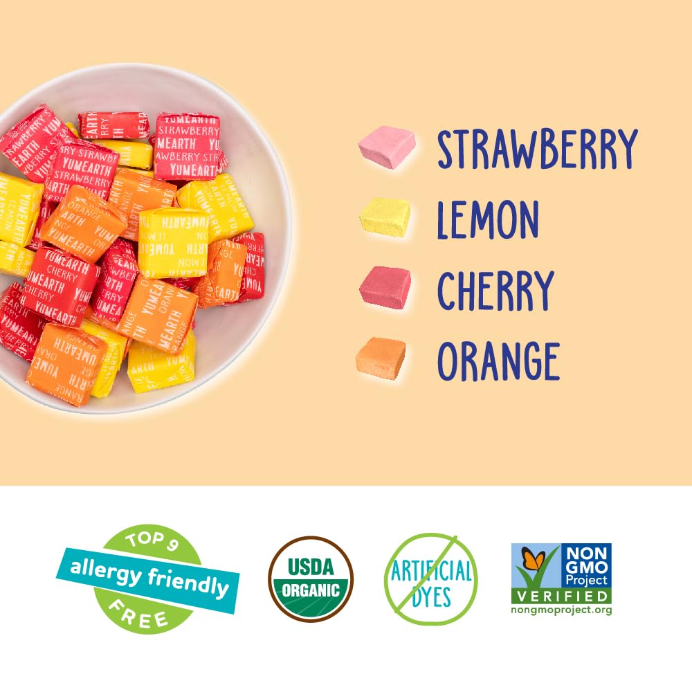 YumEarth Organic Fruit Chews - Fruit Flavored Candy Chews, No Dye, Allergy Friendly, Gluten Free, Non-GMO, Vegan Candy with No Artificial Dyes, 5 ounce (Pack of 6) - Image 5