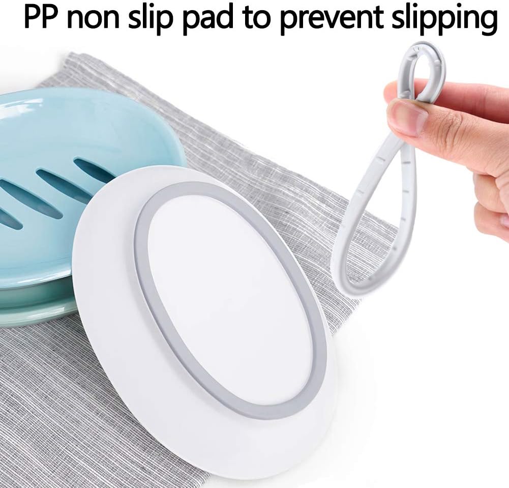 WYOK 2-Pack Soap Dish with Drain Plastic Sponge Holder Easy Cleaning Soap Saver Tray Caddy Keep Dry Stop Mushy for Shower Bathroom Kitchen(White) - Image 5