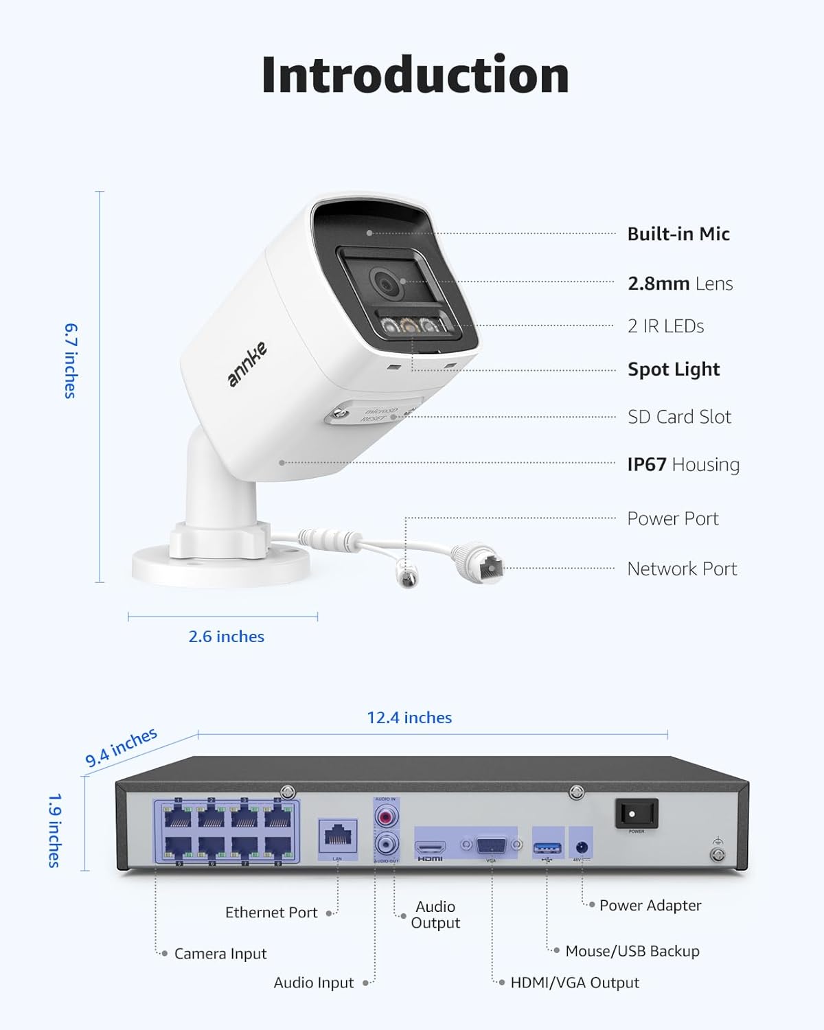ANNKE H1200 12MP Security Camera System, 12MP H.265+ 8CH NVR and 4 X 12 Megapixel UHD PoE Surveillance IP Cam with Smart Dual Light, AI Human&Vehicle Detection, Color Night Vision (2TB Hard Drive) - Image 8