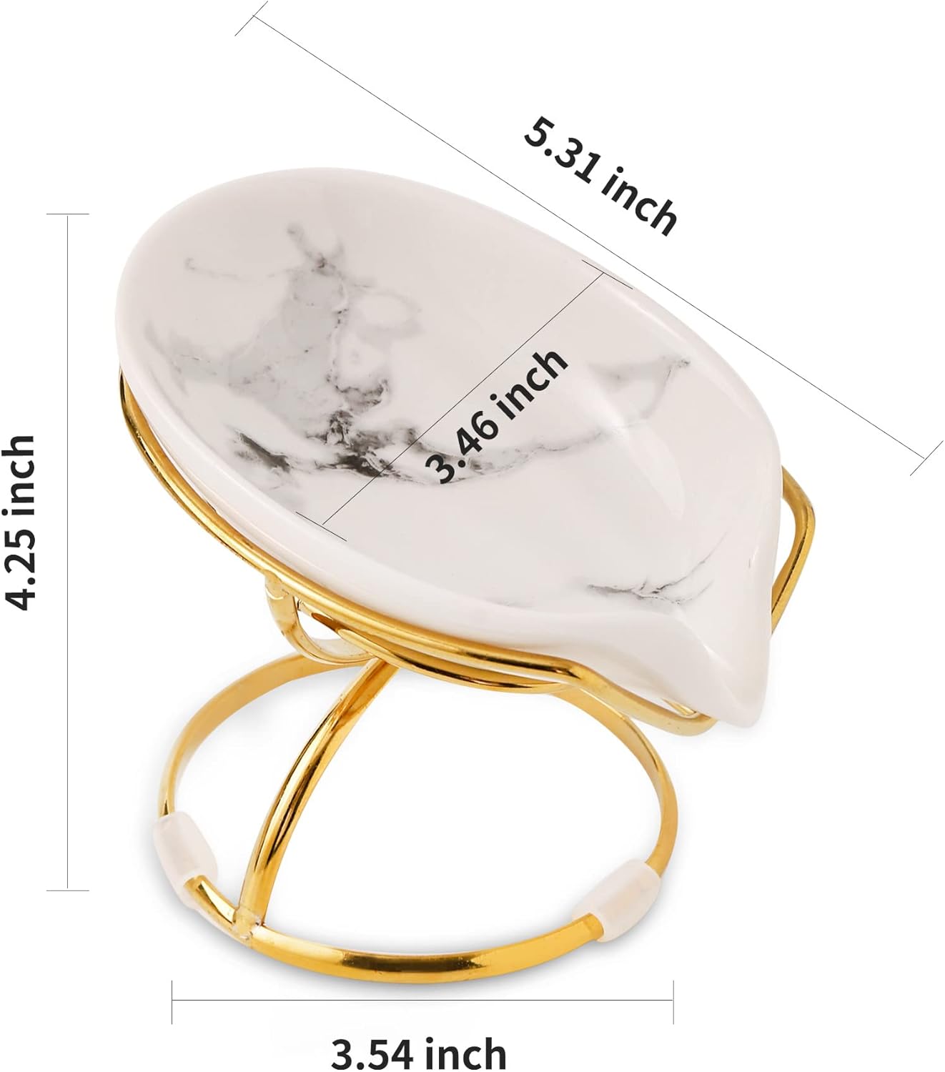 Leaf-Shaped Ceramic Soap Dish with Drain, Holder, Saver, Tray, Bar Soap Holder, Easy Cleaning, for Shower Bathroom Kitchen Sink Bathtub, Pro-Environment White - Image 4