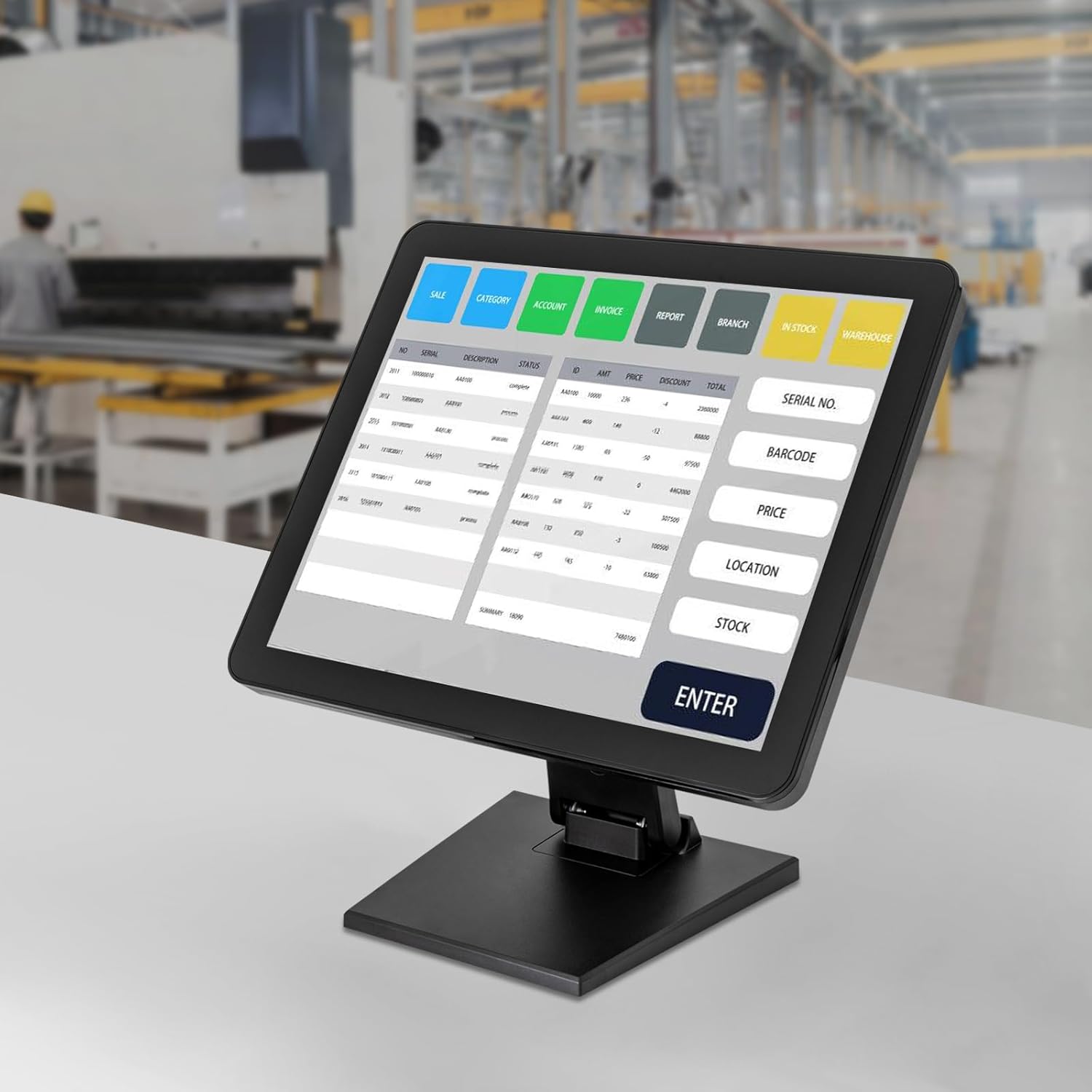 Cash Register Displays 17Inch Touch Screen LCD Display Monitor Cash Register, Adjustable Touch Screen PC POS Systems for Win7 8 10 Android Raspberry Pi Linux - Image 3