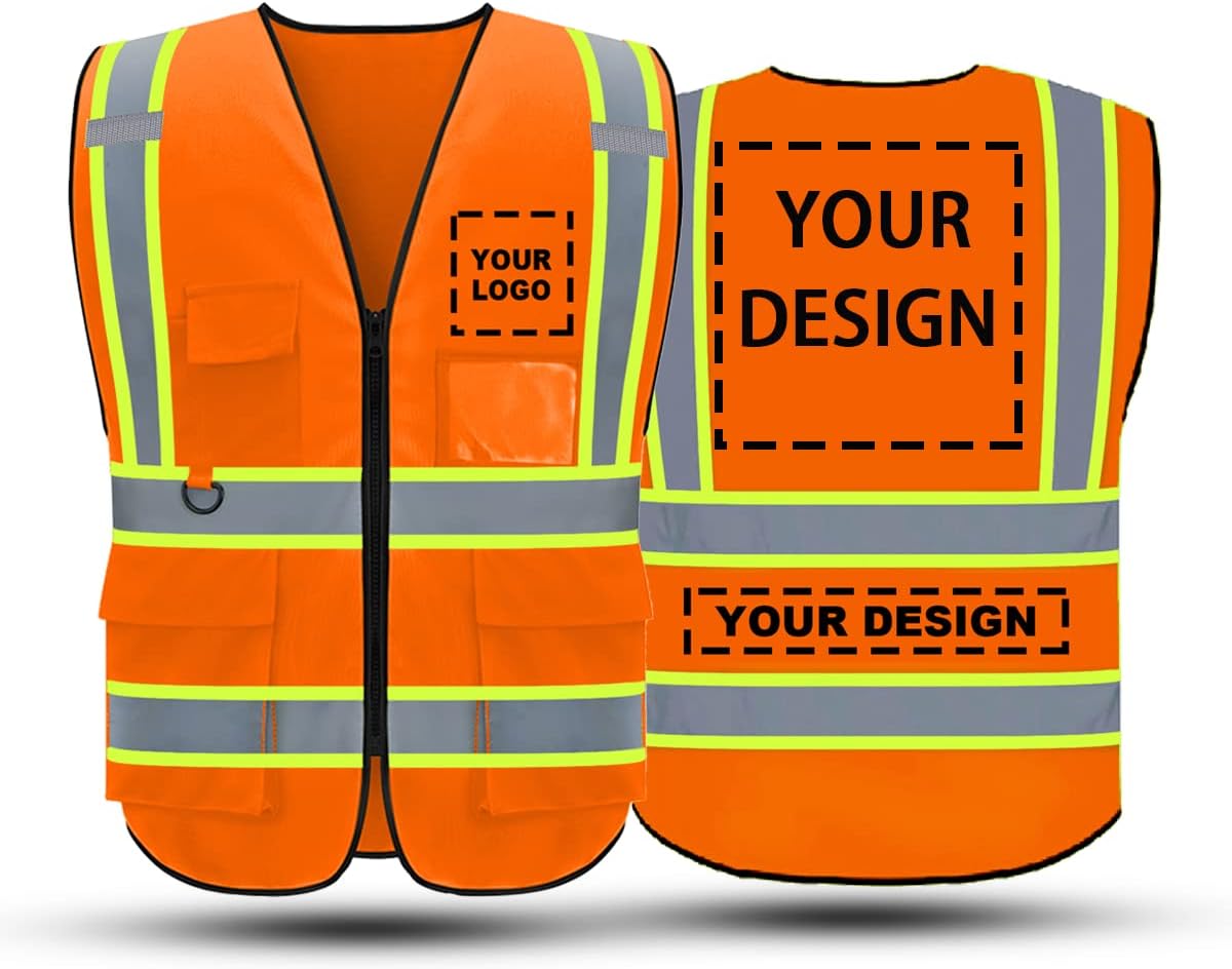 BeautyWill Custom Safety Vest Logo Class 2 High Visibility Reflevtive Vest Outdoor Protective Workwear